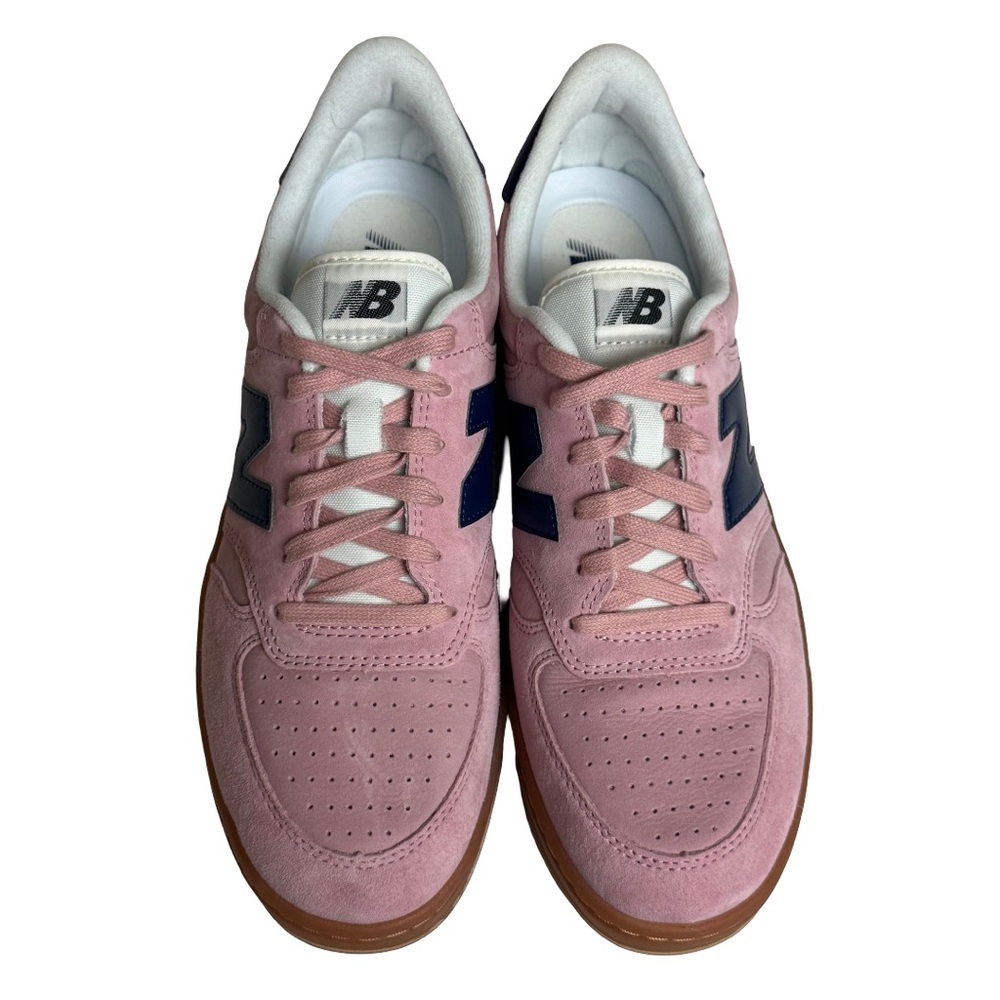New Balance T500 Pink Taffy Blue Oyster Suede Sneakers Size 11.5 - Picture 3 of 10